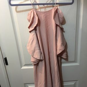 Midnight Sky Ruffled Shift Dress in Rose